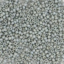 Miyuki rocailles Perlen 15/0 - Opaque glazed frosted rainbow cadet grey 15-4705